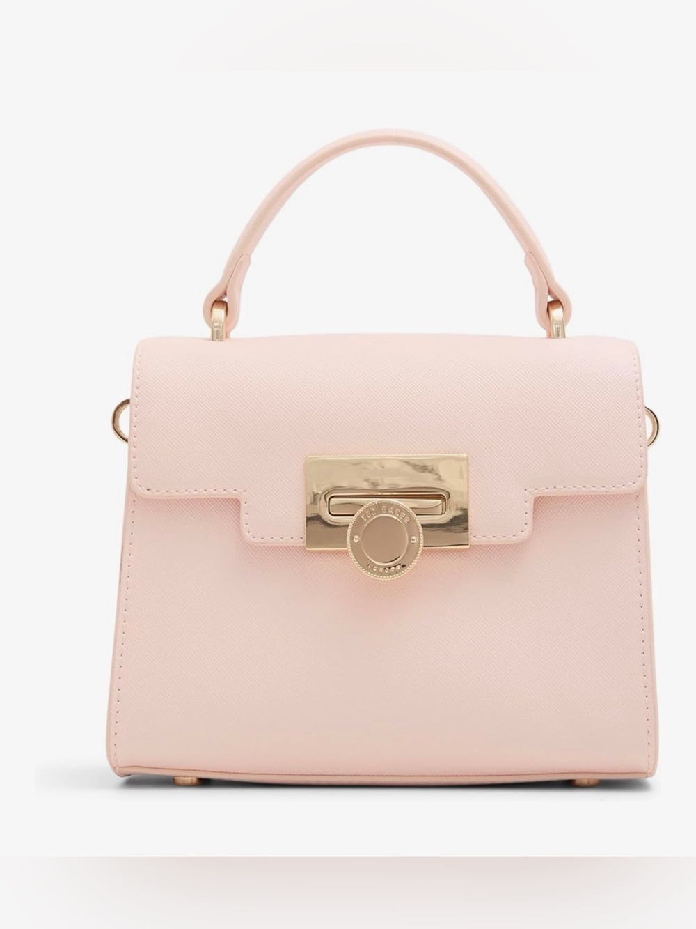 Ted Baker London Blush Pink Top-Handle Satchel with Gold Hardware